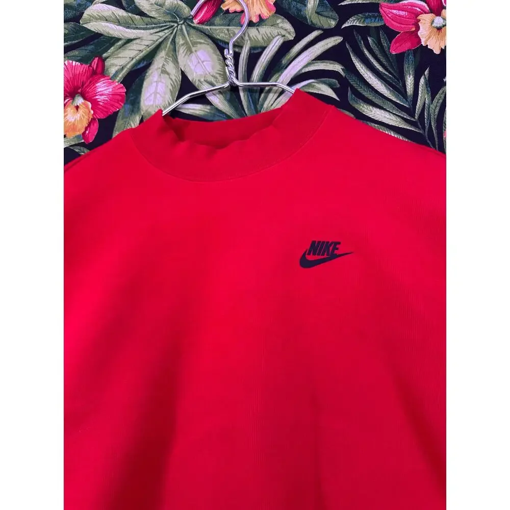 Nike Futura Red Athletic Crewneck Zippers Size Large